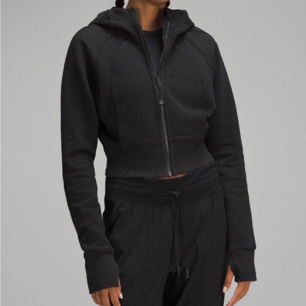 lululemon athletica Full Zip Cropped Hoodie Black Size 4 NWT